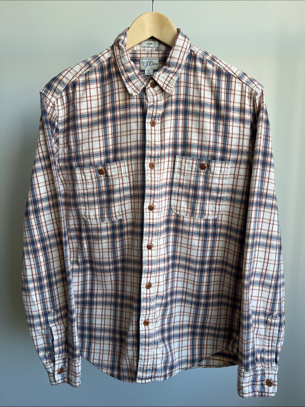 J. Crew Cotton Plaid Slub Cotton Shirt